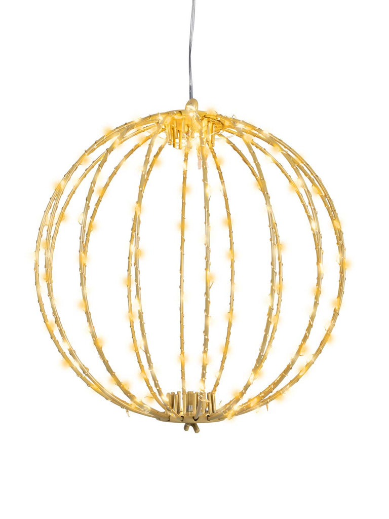 28cm Gold Ball with Flashing & Static Effect Micro LEDs - Warm White & Classic Warm