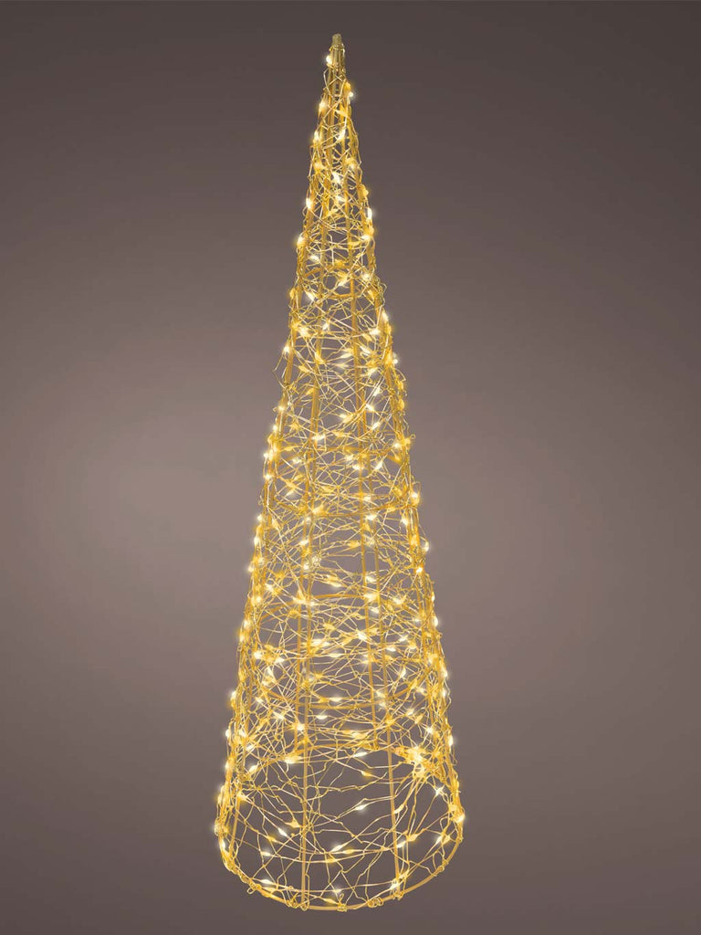 60cm Gold Cone with Flashing & Static Effect Micro LEDs - Warm White & Classic Warm