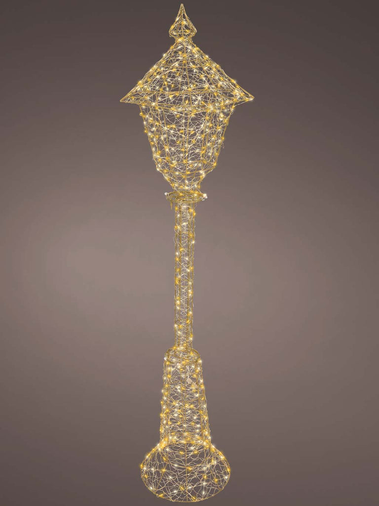 1.5M (5ft) Gold Lamp post with Flashing & Static Effect Micro LEDs - Warm White & Classic Warm
