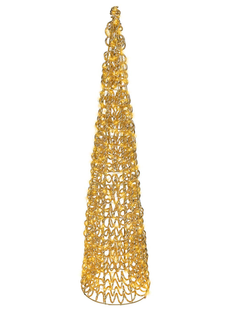 1M Gold Cone with Flashing and Static Classic Warm Micro LEDs
