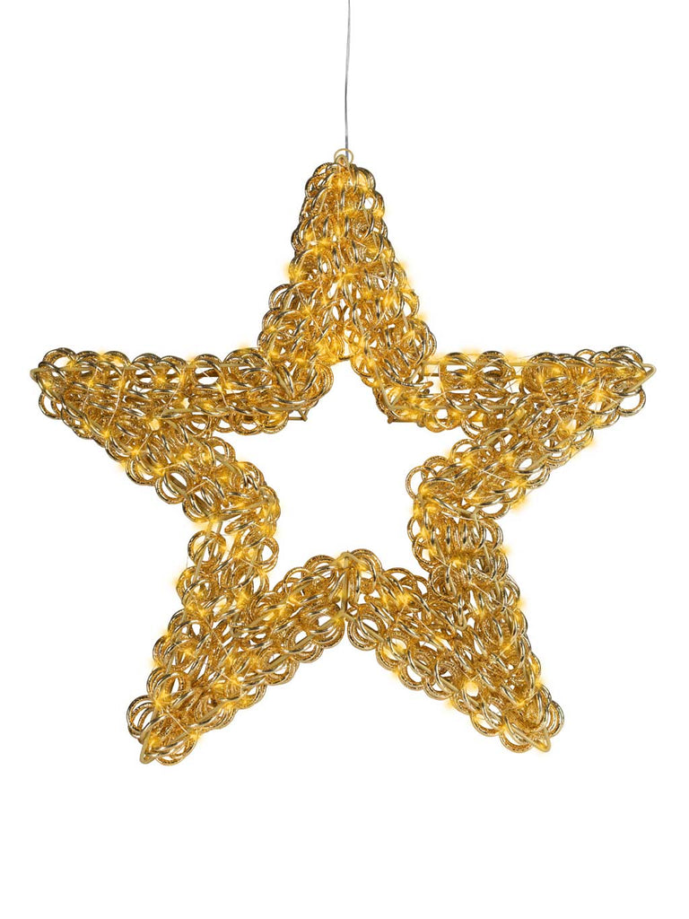 58cm Gold Star with Flashing & Static Micro LEDs - Classic Warm