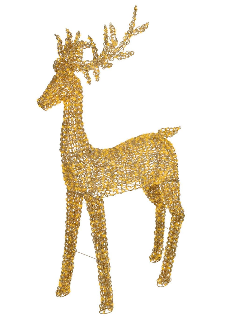 2M Gold Reindeer with Flashing & Static Effect Micro LED - Classic Warm