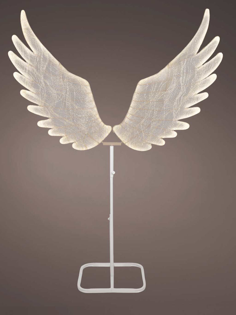 148 x 164cm Fabric LED Angel Wings on Stand - Warm White