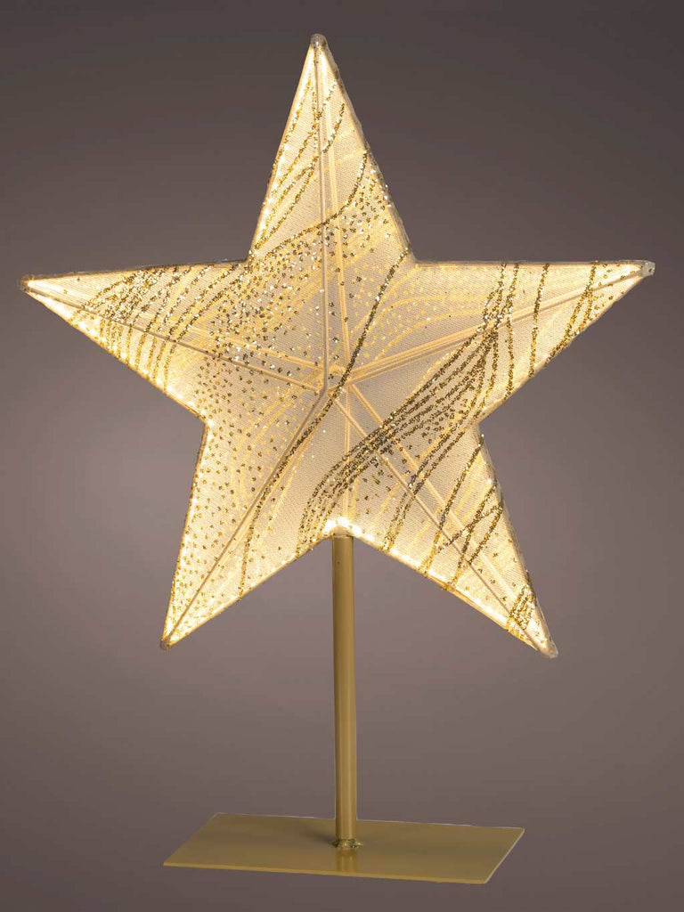 50cm Fabric LED Star on Stand - Warm White