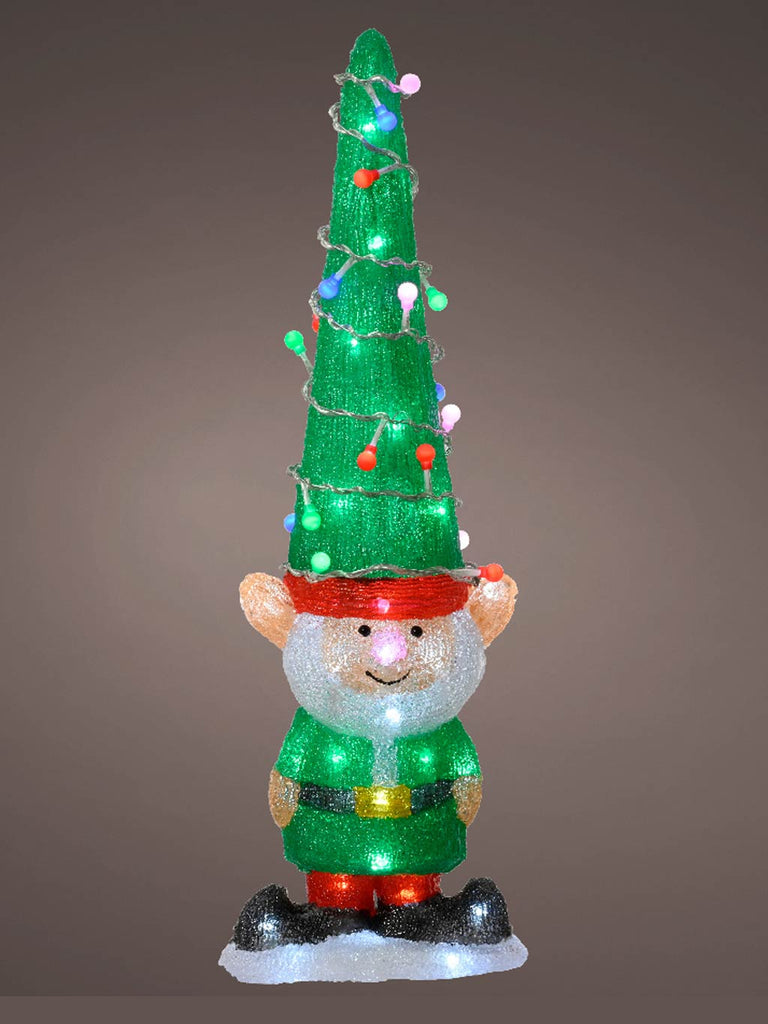 60cm Acrylic LED Elf with Christmas Tree Hat