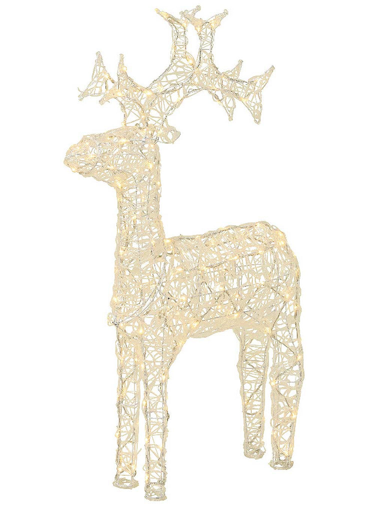 89cm Soft Acrylic Twinkling LED Standing Reindeer - Warm White