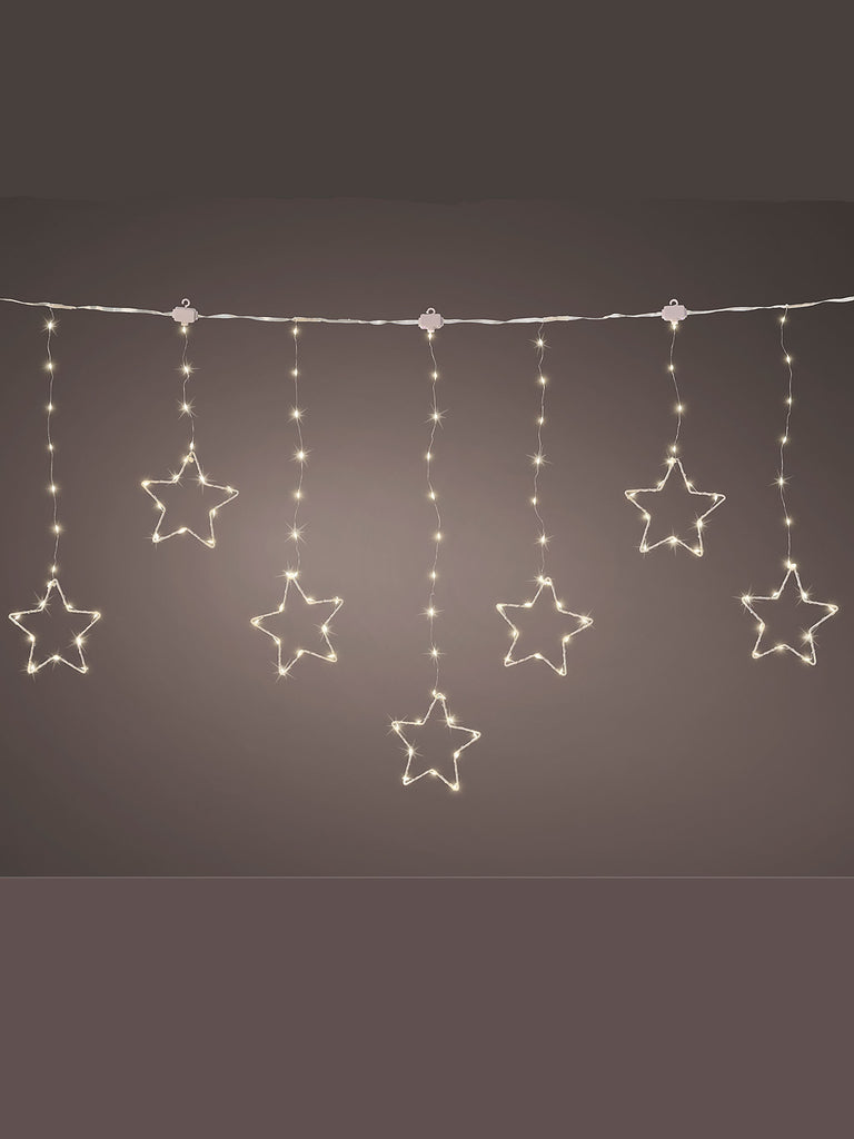 1.2M x H.50cm Micro LED Star Curtain Lights with Twinkle Effect - Warm White