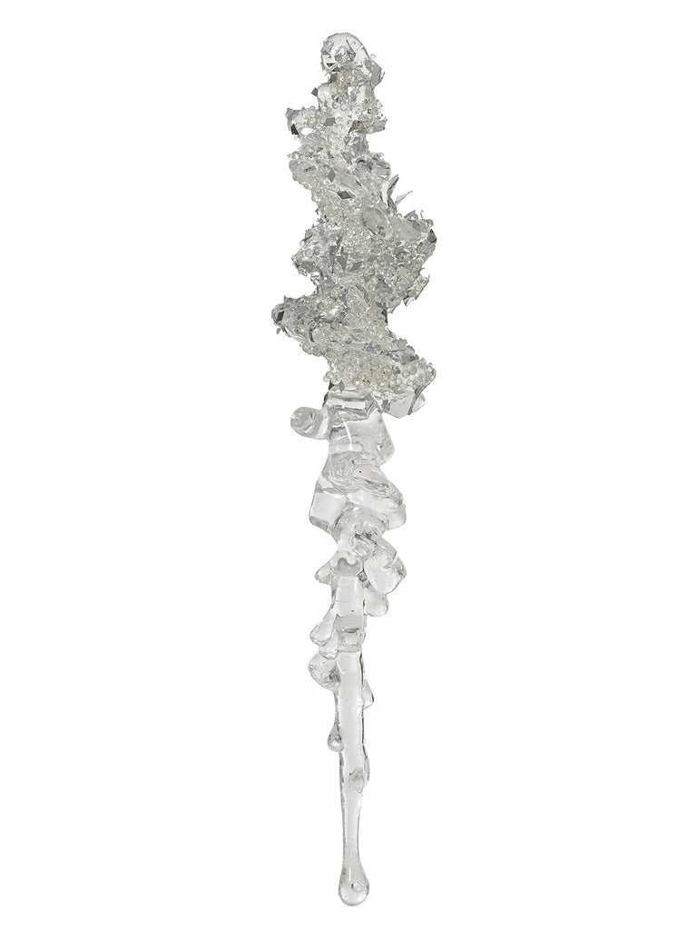 25cm Clear Icicle with Glitter