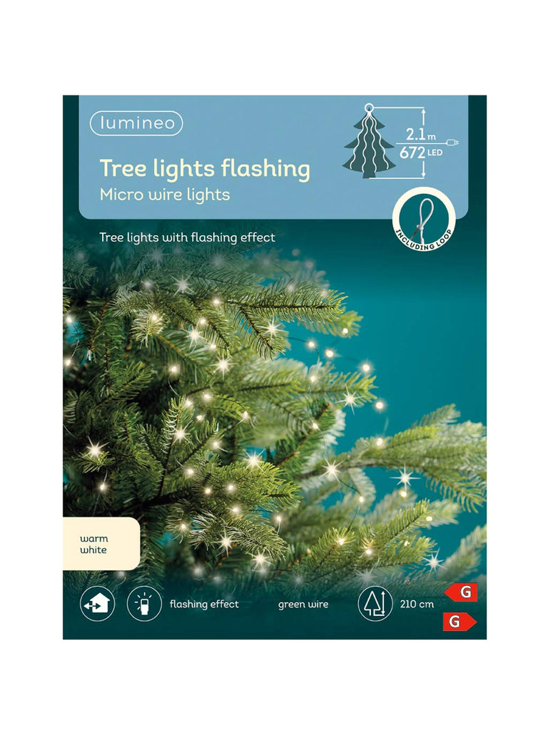 672 Micro LED Tree Lights With Green Cable - Warm White