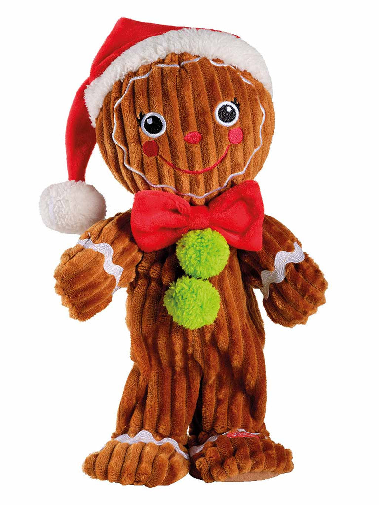 34cm Animated Gingerbread Man with Christmas Hat - (Song "We Wish You a Yummy Christmas")