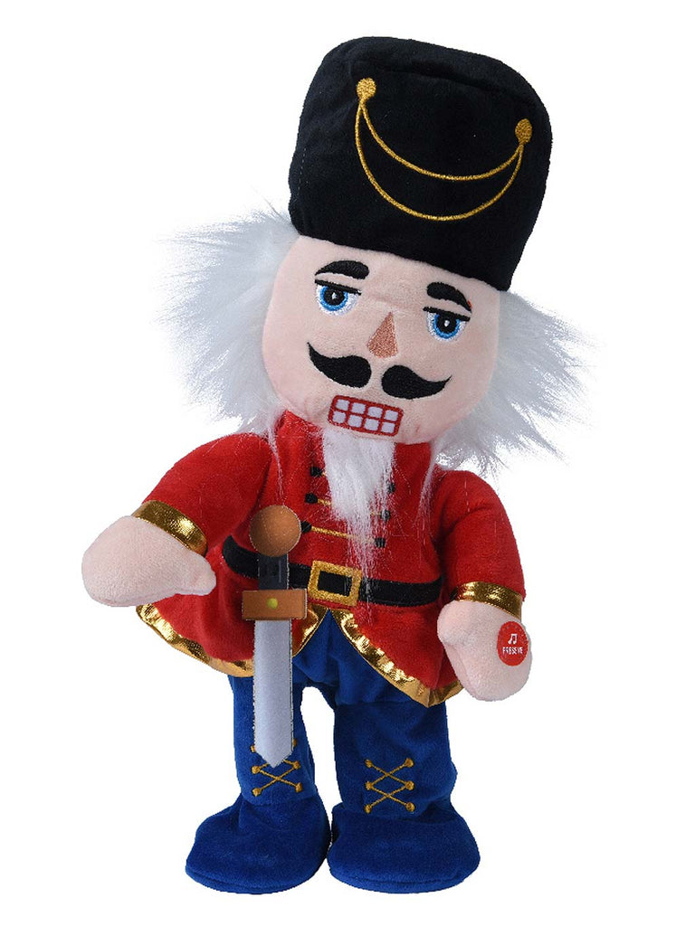 38cm Animated Nutcracker with Sword & Hat - (Song "Jingle Bells")