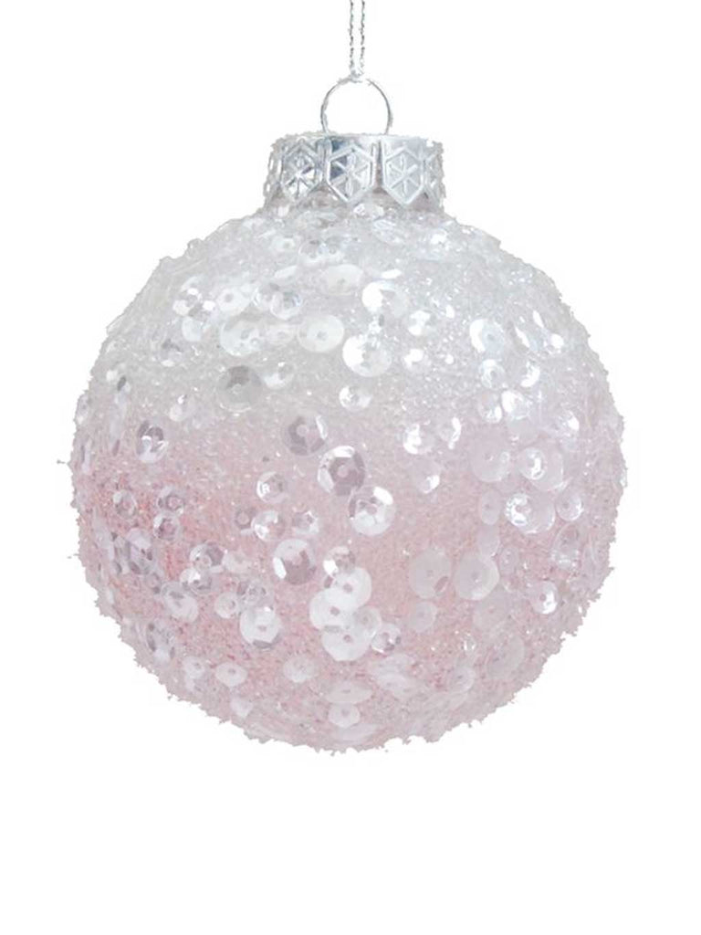 8cm Blush Ombre Frost Bauble