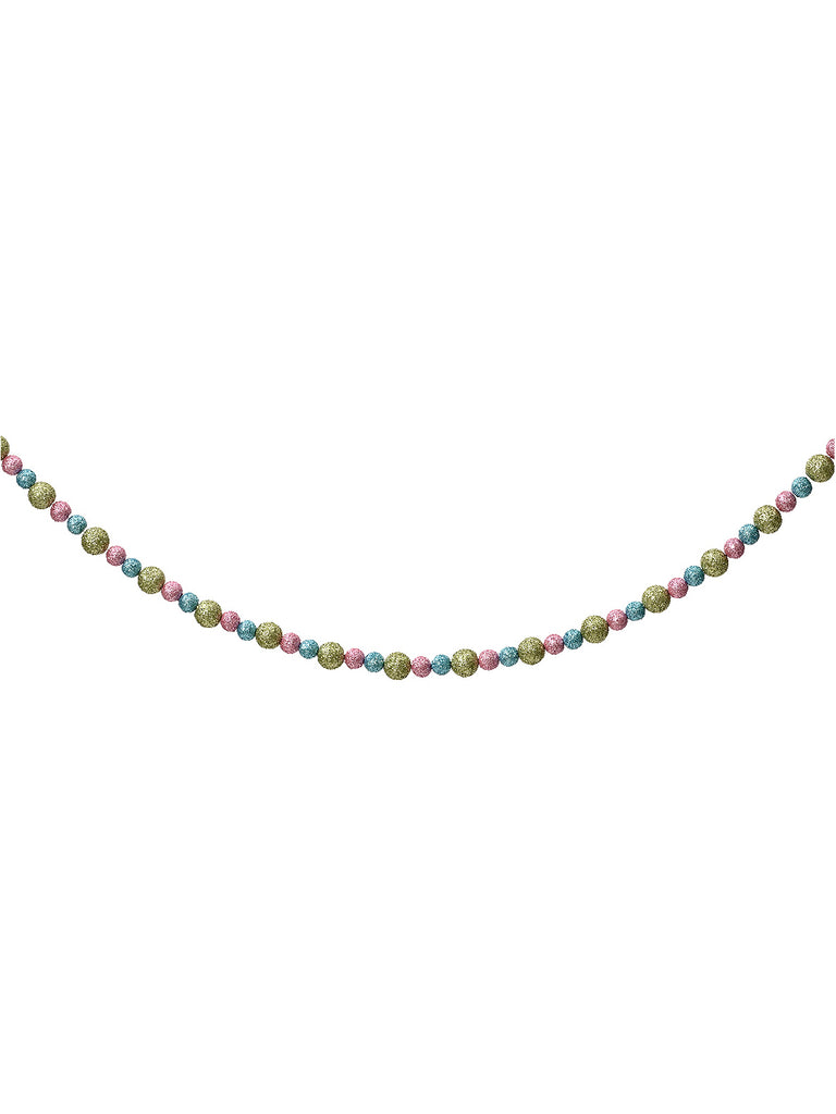 2.4M Foam Bead Garland with Glitter - Multicolour