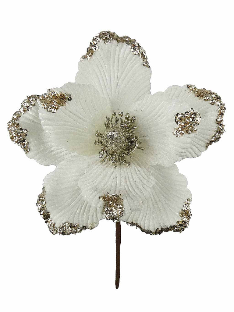 Large Magnolia Pick 25cm - Cream