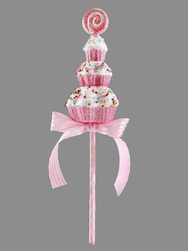 7 x 34cm Cupcake Pick - Pink