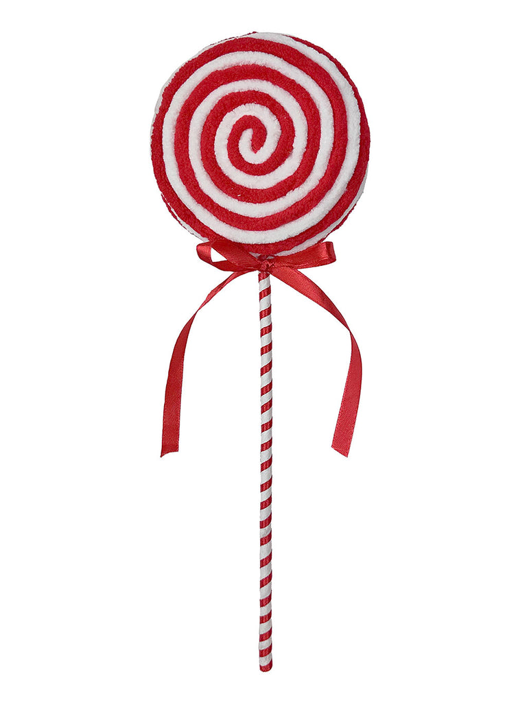 39cm Chenille Lolly - Red/White