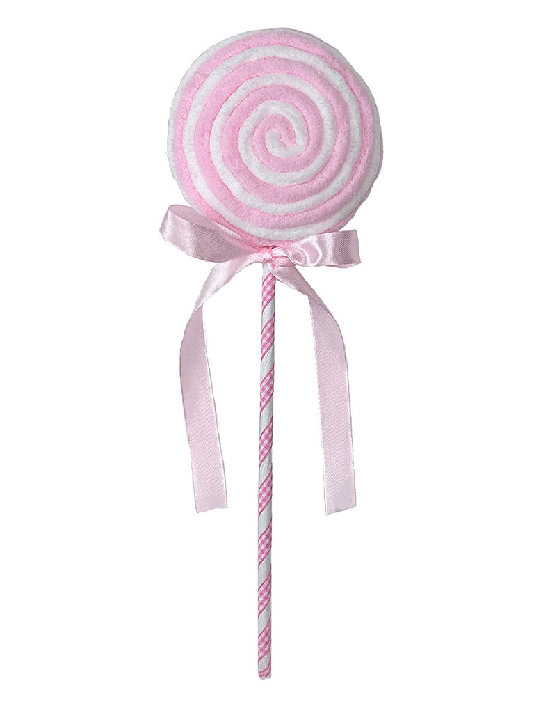 39cm Chenille Lolly - Pink/White