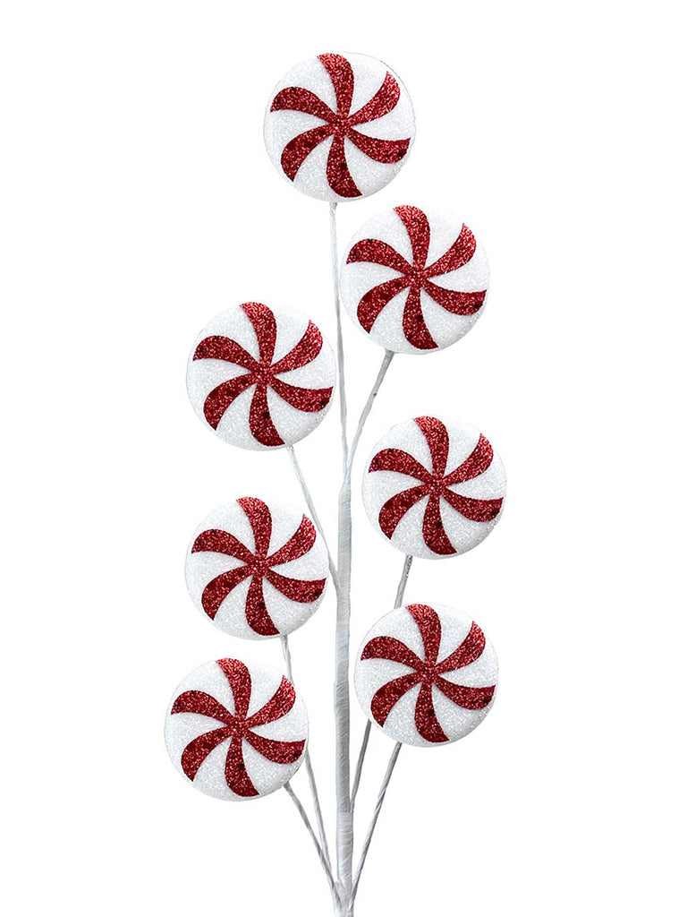 68cm Swirl Candy Stem - Red/White