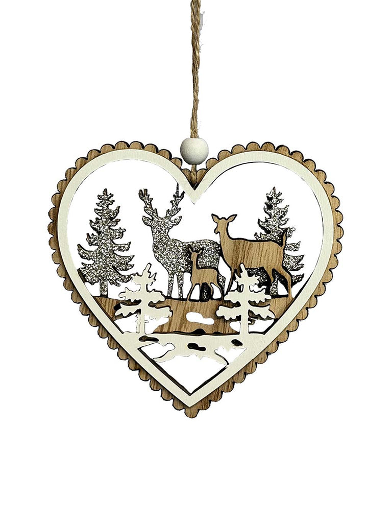 10cm Wooden Heart Hanger