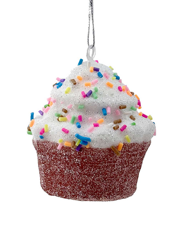 6cm Cupcake Tree Decoration - Pink/White