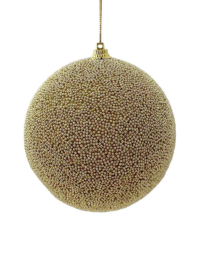 8cm Beaded Bauble Gold