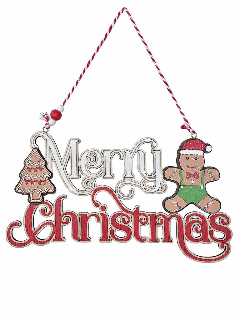 24cm Merry Christmas with Gingerbread Hanger