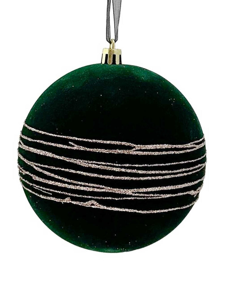 10cm Flocked Swirl Bauble