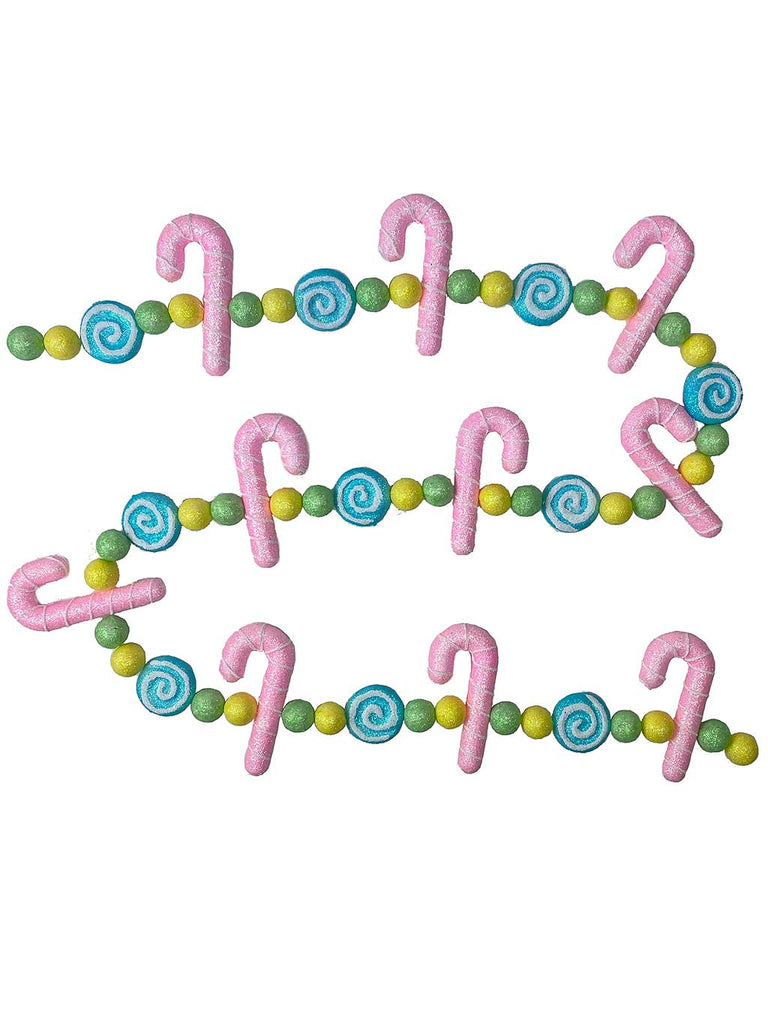 1.5M Christmas Candy Cane Garland - Pastel