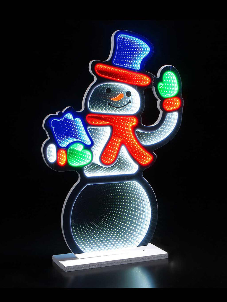 60cm Infinity Snowman With Present Light