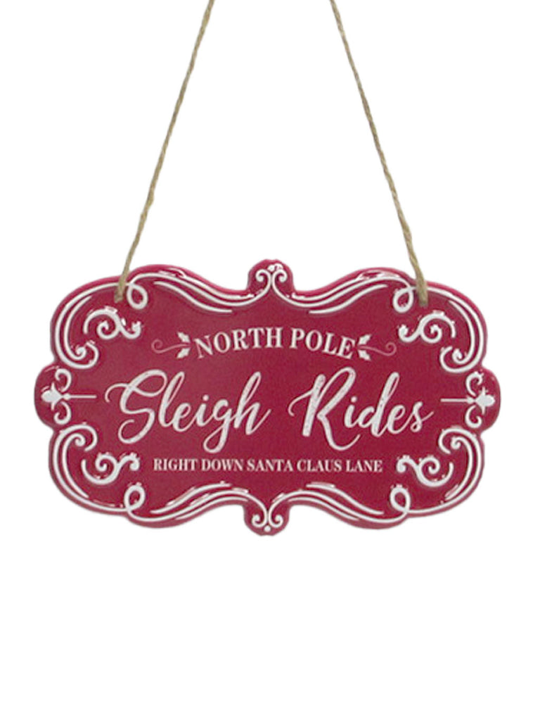 18 x 10cm Sleigh Ride Metal Sign