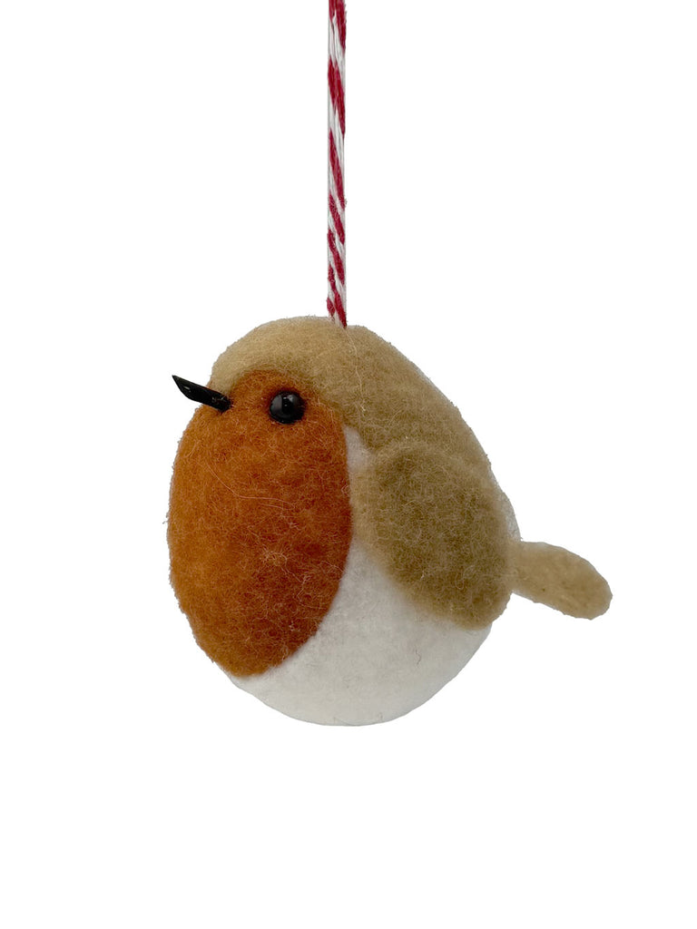 9cm Chubby Felt Robin Bauble