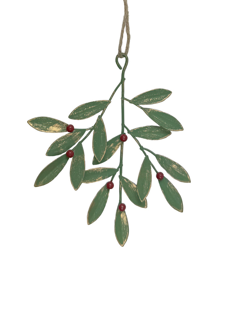 12 x 12cm Metal Berry Leaf Decoration