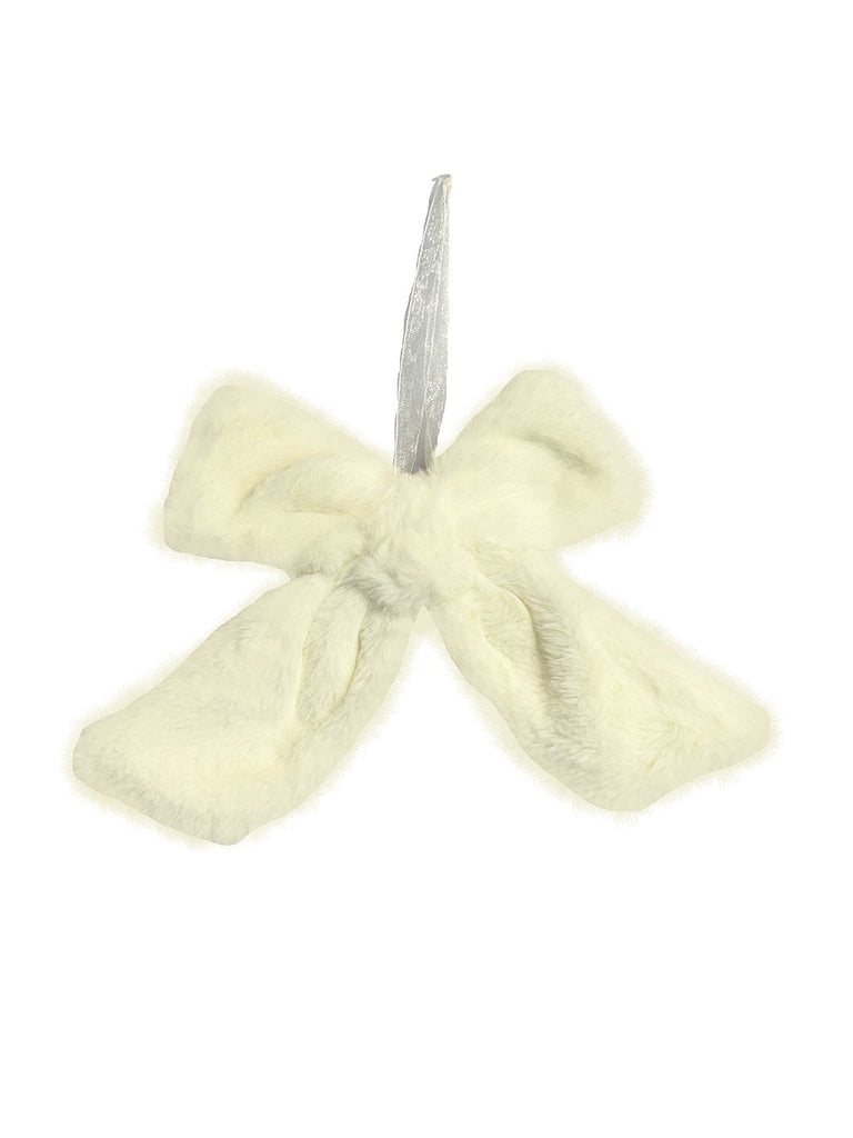 Fur Bow - Cream 16 x 16cm