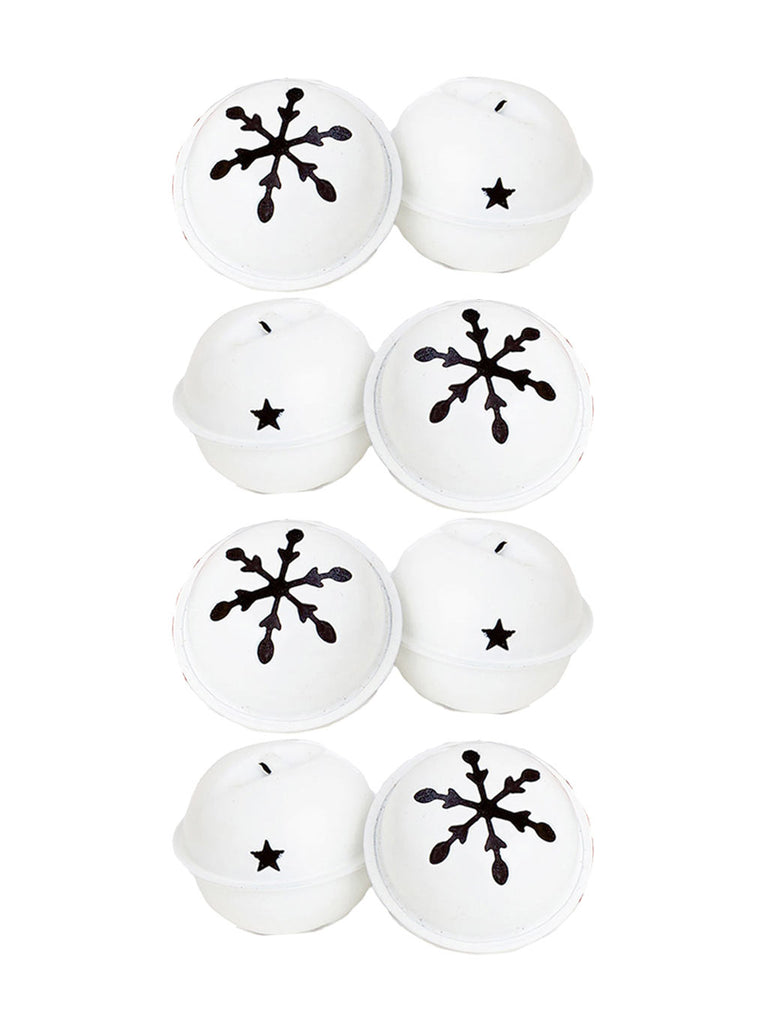 Pk 8 x 4cm Bells - White