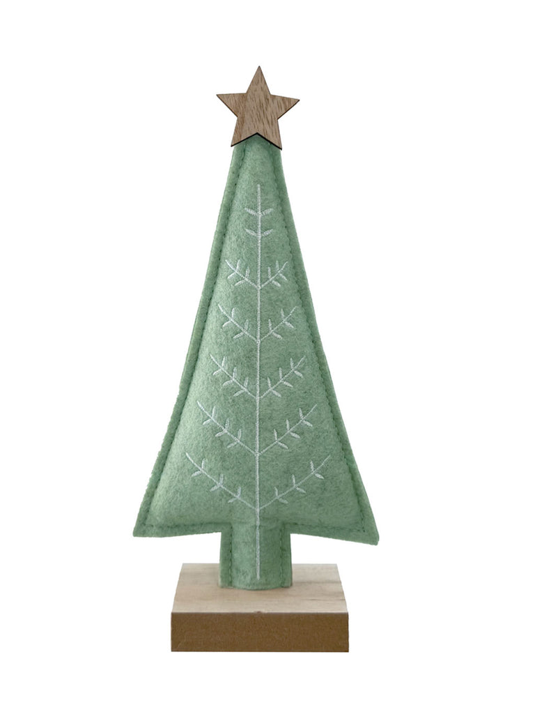 26cm Emboidered Tree - Sage Green
