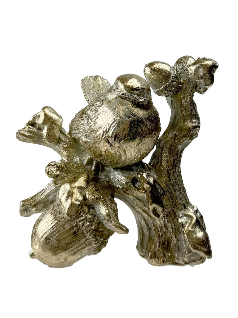 12 x 11cm Gold Bird on Branch