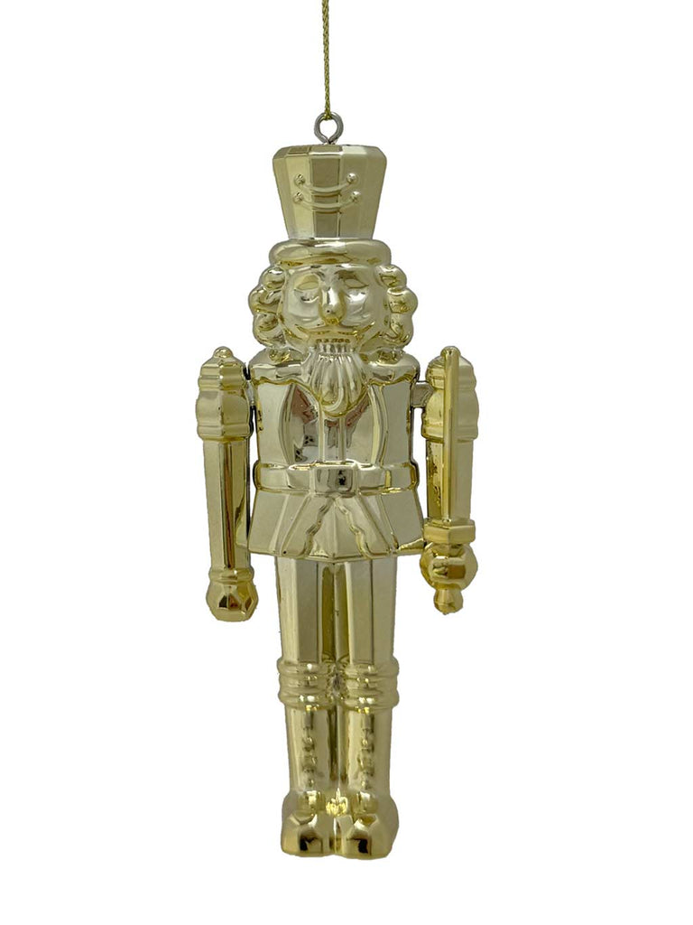 12cm Shiny Nutcracker Tree Decoration - Gold