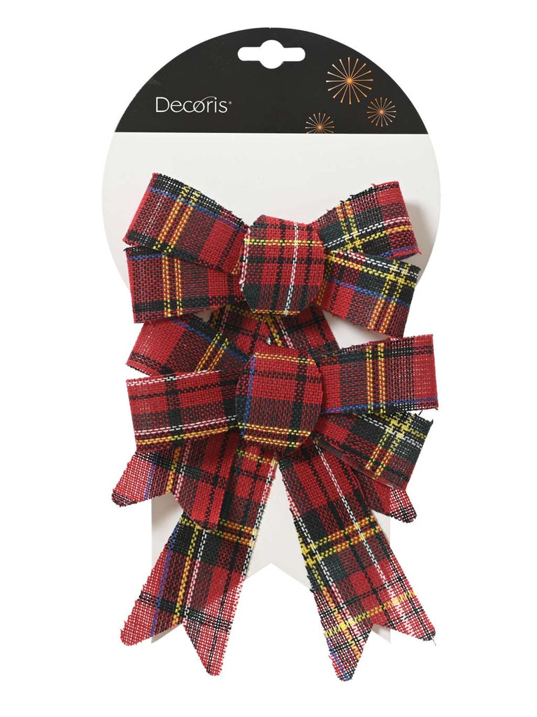 17cm Pk 2 Bow Tartan Check