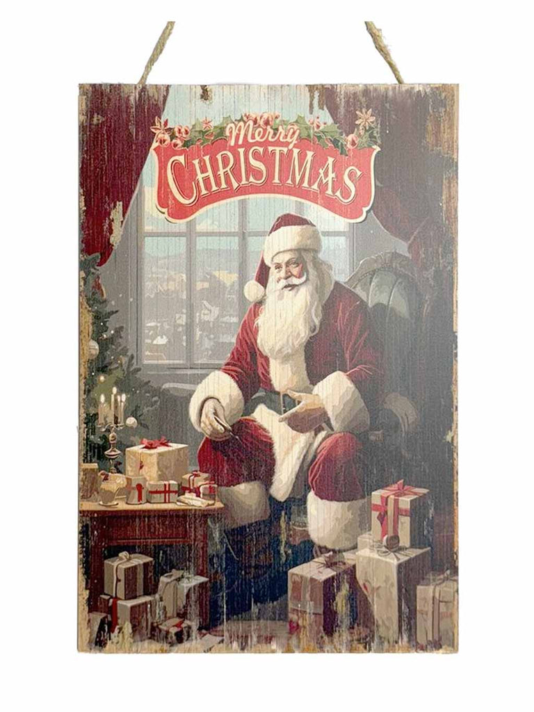20 x 30cm Traditional Santa Scene