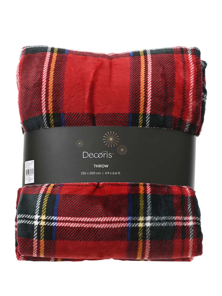 150 x 200cm Throw Flannel Check - Red