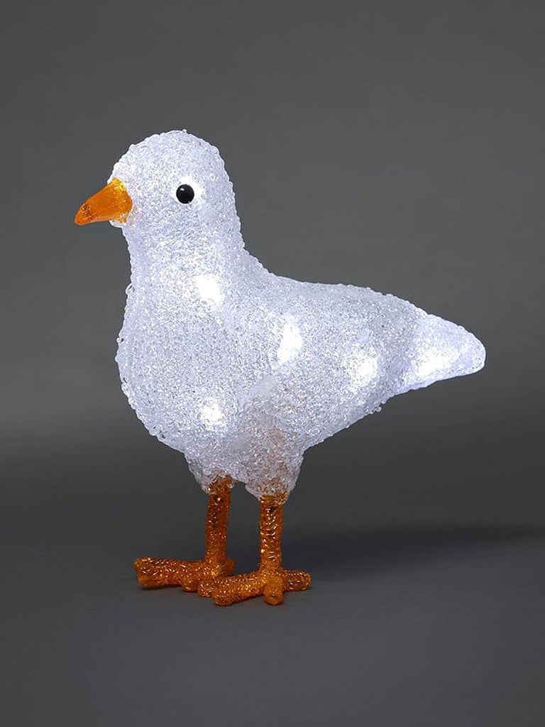 Acrylic Bird with 12 White LEDs, Battery Operated