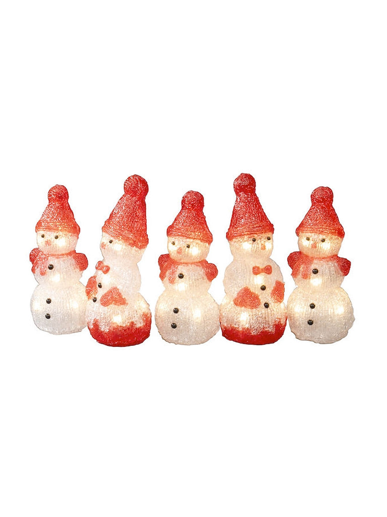 5 Piece LED Acrylic Snowman Set