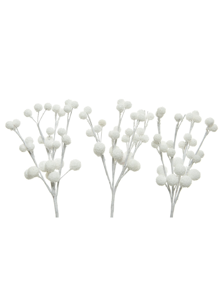 Pk 3 x 15cm Snow Berry Bunch - White