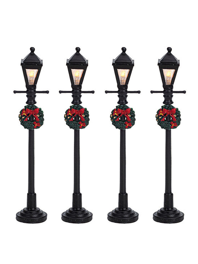 Set of 4 Gas Lantern Street Lamp, B-O (4.5V)