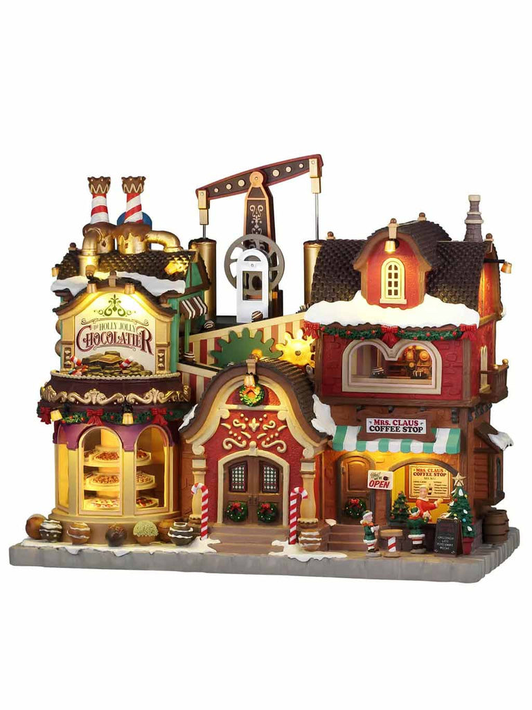 The Holly Jolly Chocolatier & Mrs. Claus Coffee Shop, With 4.5V Adaptor