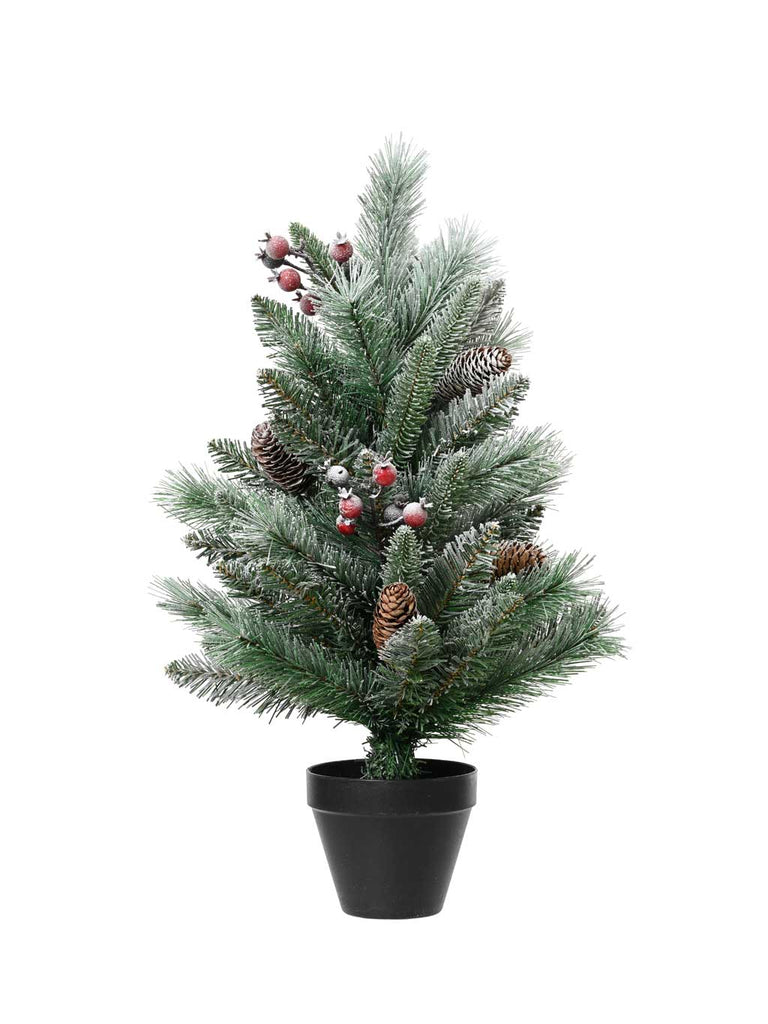Windham Mini Tree with Frosted Berries & Pinecones 60cm