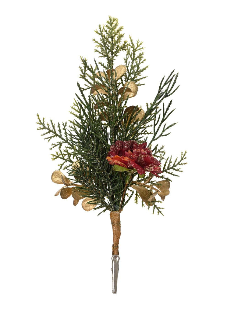 Pk 2 22cm Clip on Pick with Rose