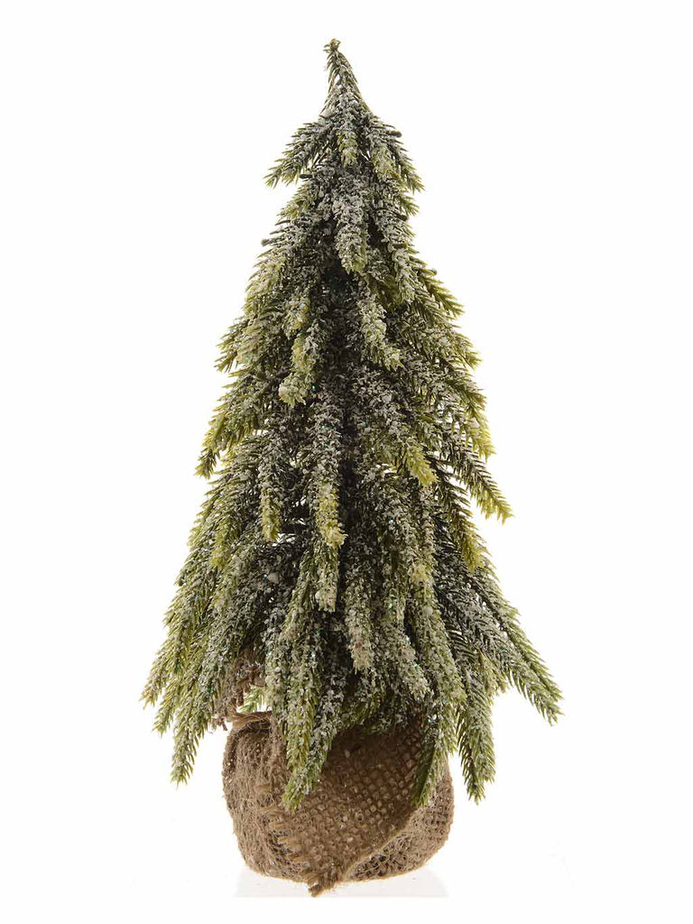 35cm Snowy Mini Tree in Jute Bag