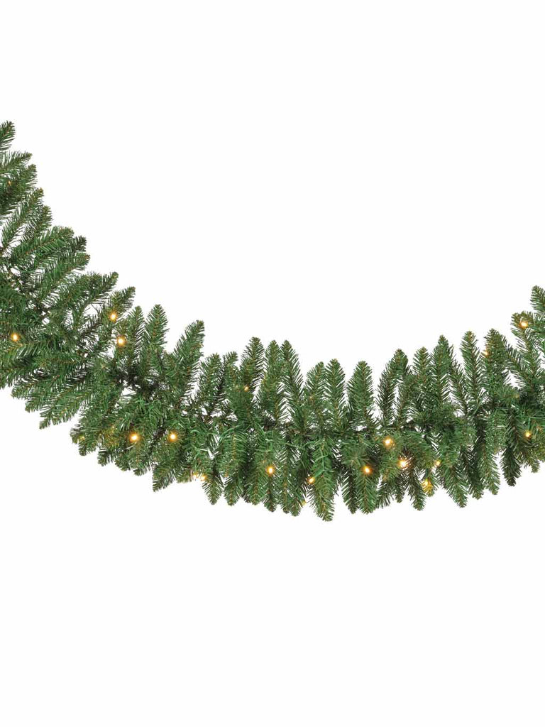 2.7M (9ft) B/O Everest Outdoor Garland with Warm White LEDs