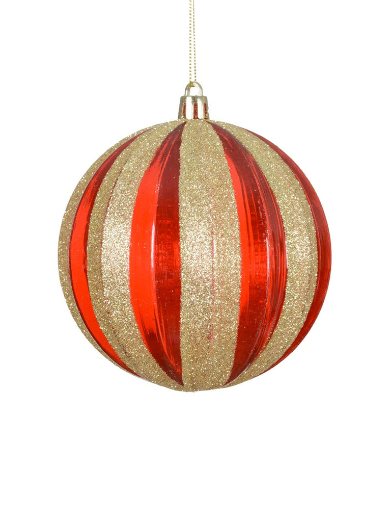 10cm Bauble Red & Gold